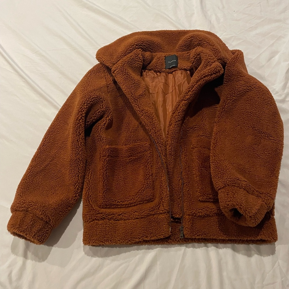 Brown faux fur jacket